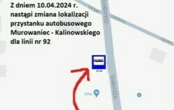 Zdjęcie do Zmiana lokalizacji przystanku autobusowego Murowaniec...