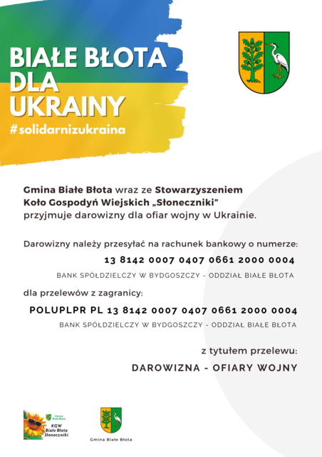 Plakat Białe Błota dla Ukrainy