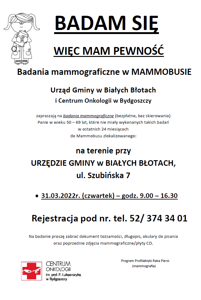 Plakat badań mammograficznych