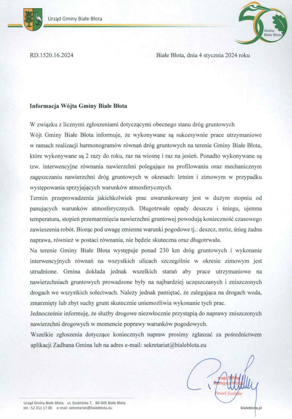 zdjęcie komunikatu