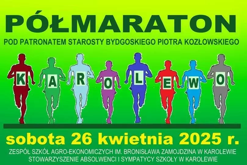 Zdjęcie do P&oacute;łmaraton pod patronatem Starosty Bydgoskiego Piotra Kozłowskiego.