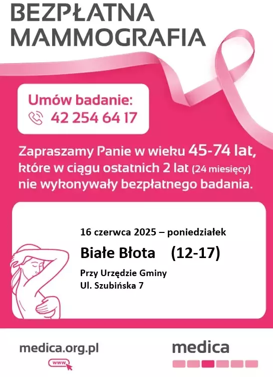 Zdjęcie do Bezpłatne badania mammograficzne w Białych Błotach