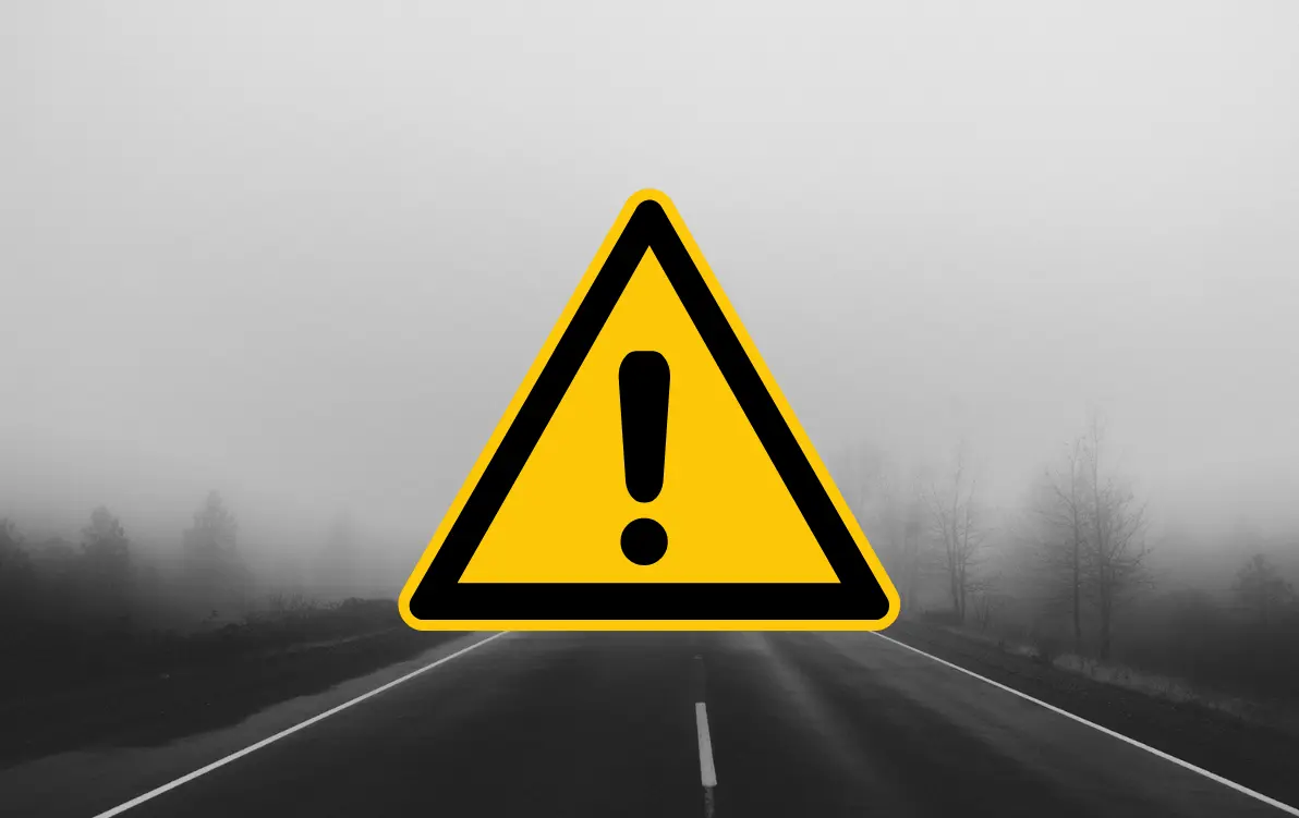 ostrzeżenie o gęstej mgle