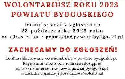 Zdjęcie do Wolontariusz Roku 2023 Powiatu Bydgoskiego