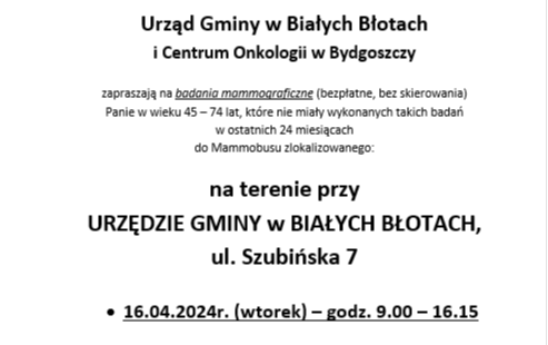 Zdjęcie do Badania mammograficzne w MAMMOBUSIE