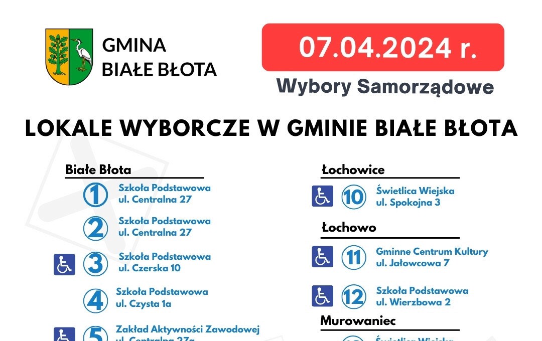 Zdjęcie do Lokale wyborcze w naszej gminie - Wybory Samorządowe 2024