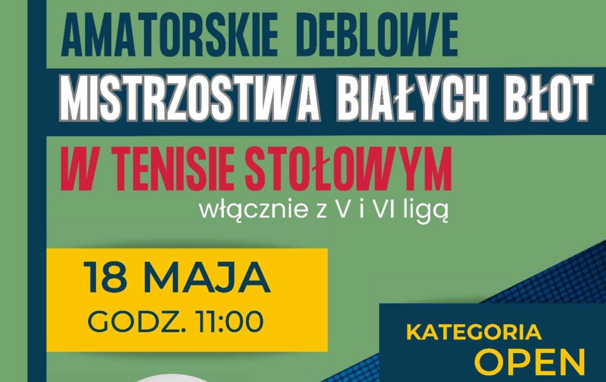 Zdjęcie do Amatorskie Deblowe Mistrzostwa Białych Błot w Tenisie Stołowym