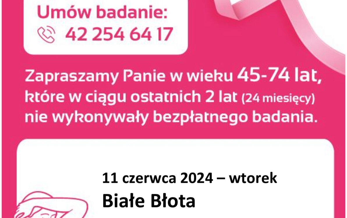 Zdjęcie do Bezpłatne badanie mammograficzne w Białych Błotach