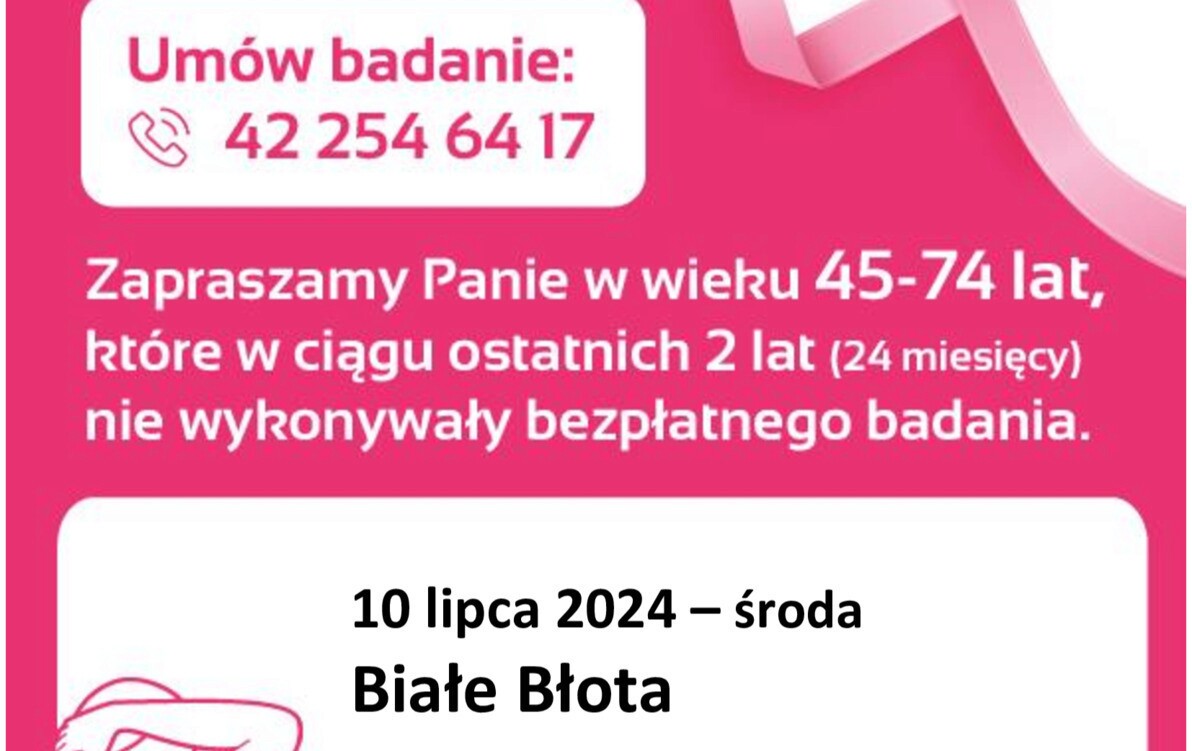 Zdjęcie do Bezpłatne badania mammograficzne w Białych Błotach