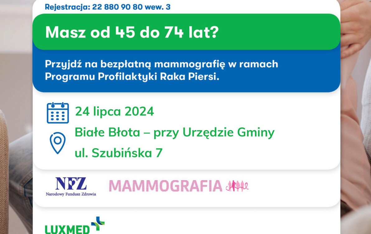 Zdjęcie do Bezpłatne badania mammograficzne w Białych Błotach