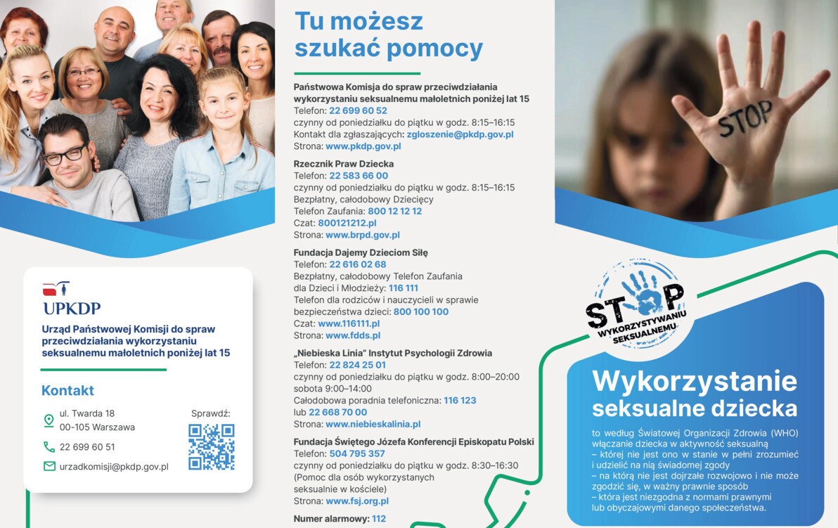 Zdjęcie do Stop wykorzystywaniu seksualnemu - ulotka informacyjna