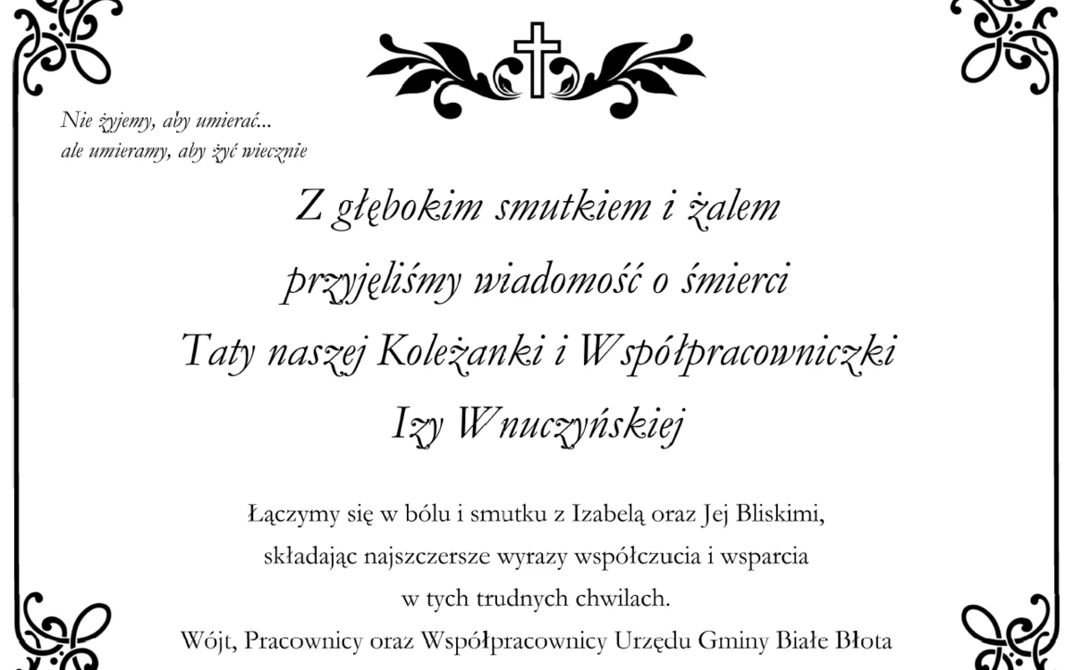 Zdjęcie do Kondolencje